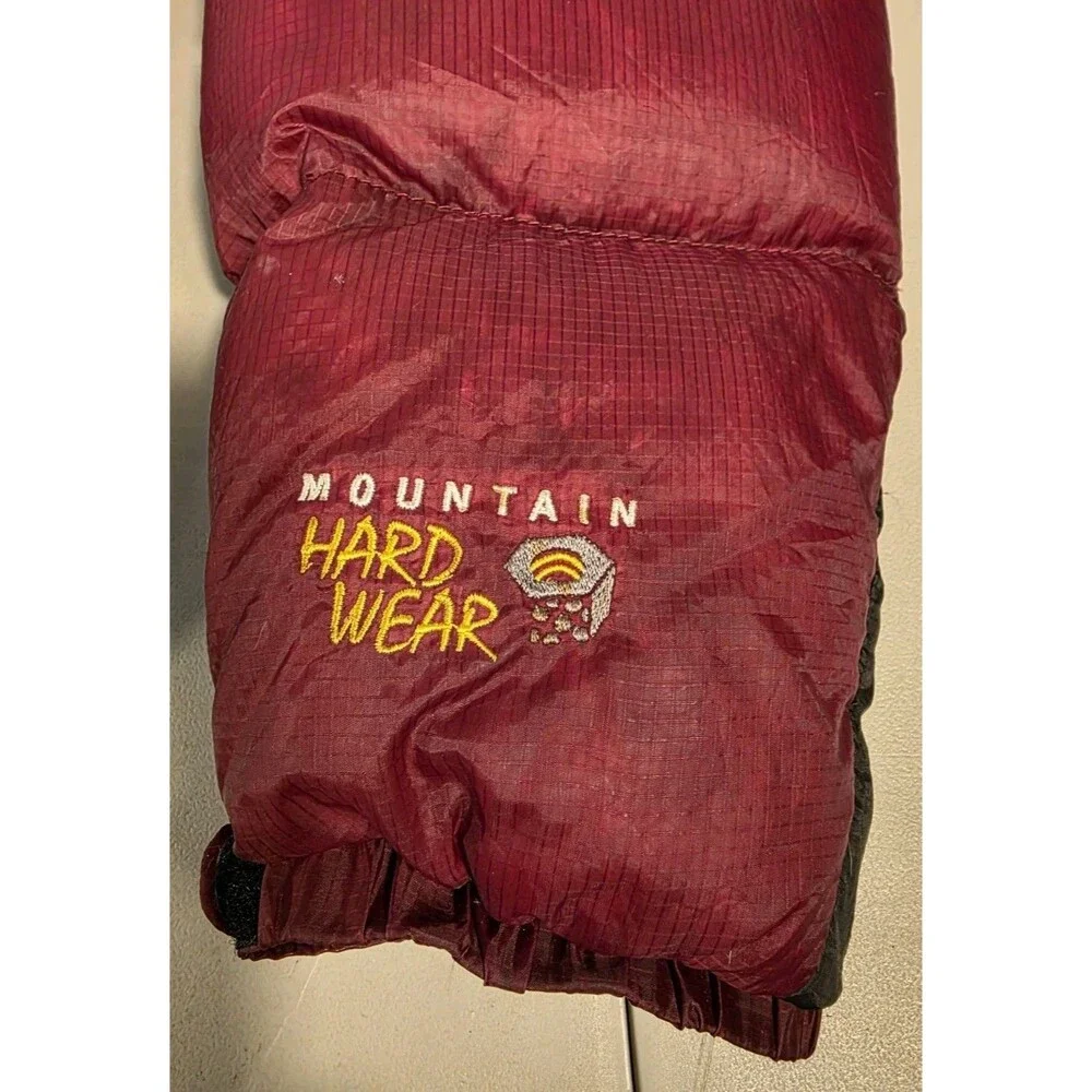 Mountain Hardware Puffer Goose Down Jacket Mens Large Dark Red Gray